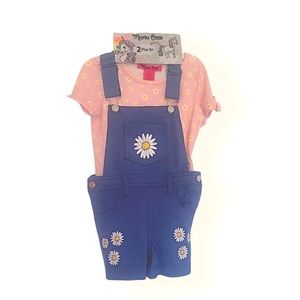 NWT Mumu Coco Girls 2-Piece Shirt/Overalls Set